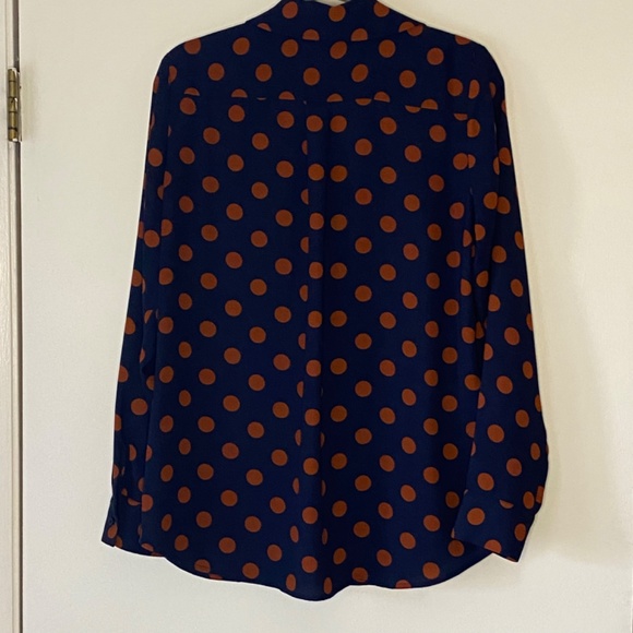 Halogen Polka Dot Long Sleeve Blouse Size Medium - Picture 10 of 10